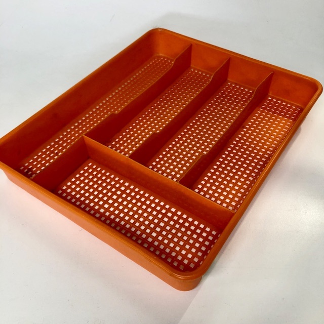 CUTLERY TRAY, Orange Plastic